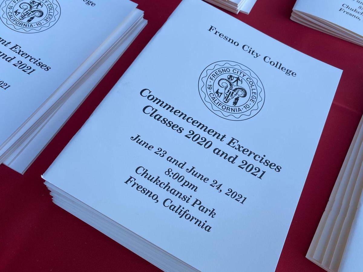 Fresno City College Class of 2020 and Class of 2021 graduates celebrated their accomplishments with loved ones as the community college returned to in-person commencement this year. Graduates during the June 23 ceremony at at Chukchansi Park in downtown Fresno.