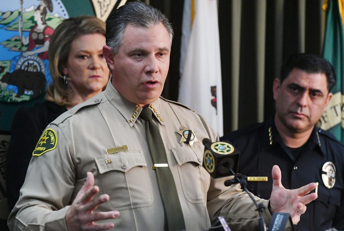 Fresno County Sheriff John Zanoni speaks at a press conference Friday, Feb 3, 2023 in Fresno. Fresno Bee file