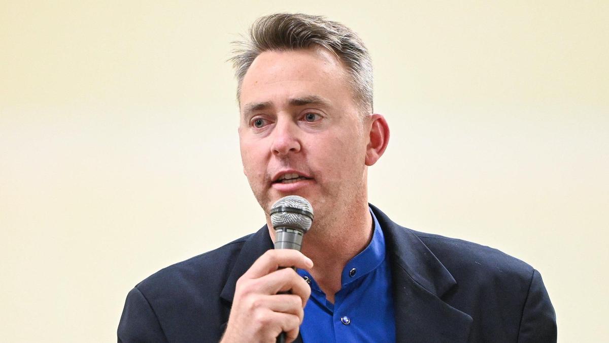 Matt Stoll, candidate for Congressional District 22 in the special election that will replace retiring Congressman Devin Nunes. Photographed at a candidate’s forum hosted by the Fresno County Republican Party