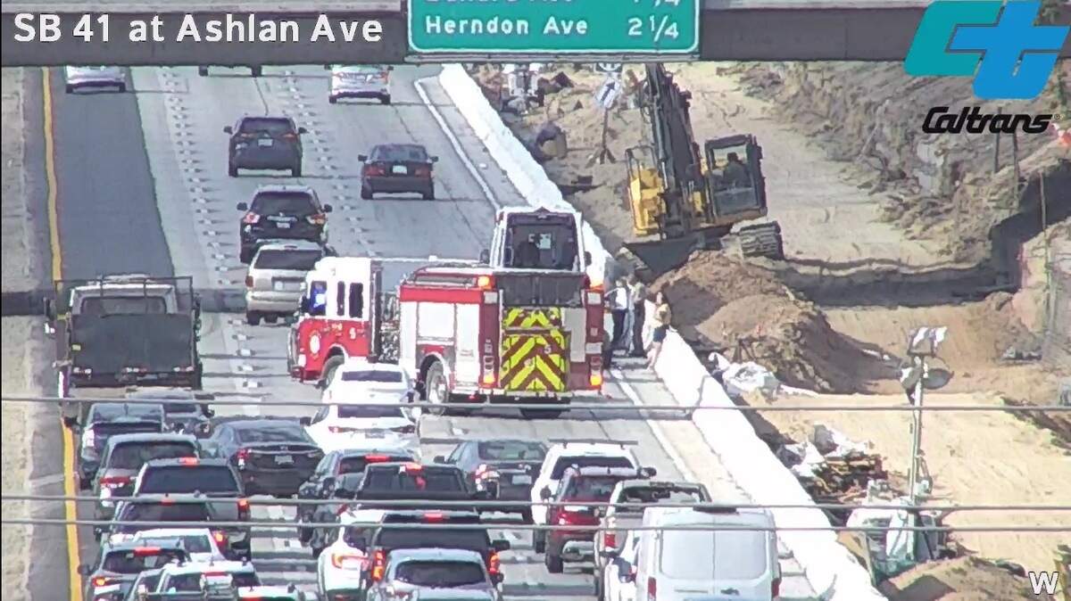 Traffic is backed up Saturday evening on Highway 41 northbound in Fresno following a collision involving four vehicles. CHP said no serious injuries were suffered. But traffic was closed off on the right and middle lanes on Highway 41 from the Dakota Avenue exit to the Shaw Avenue exit.