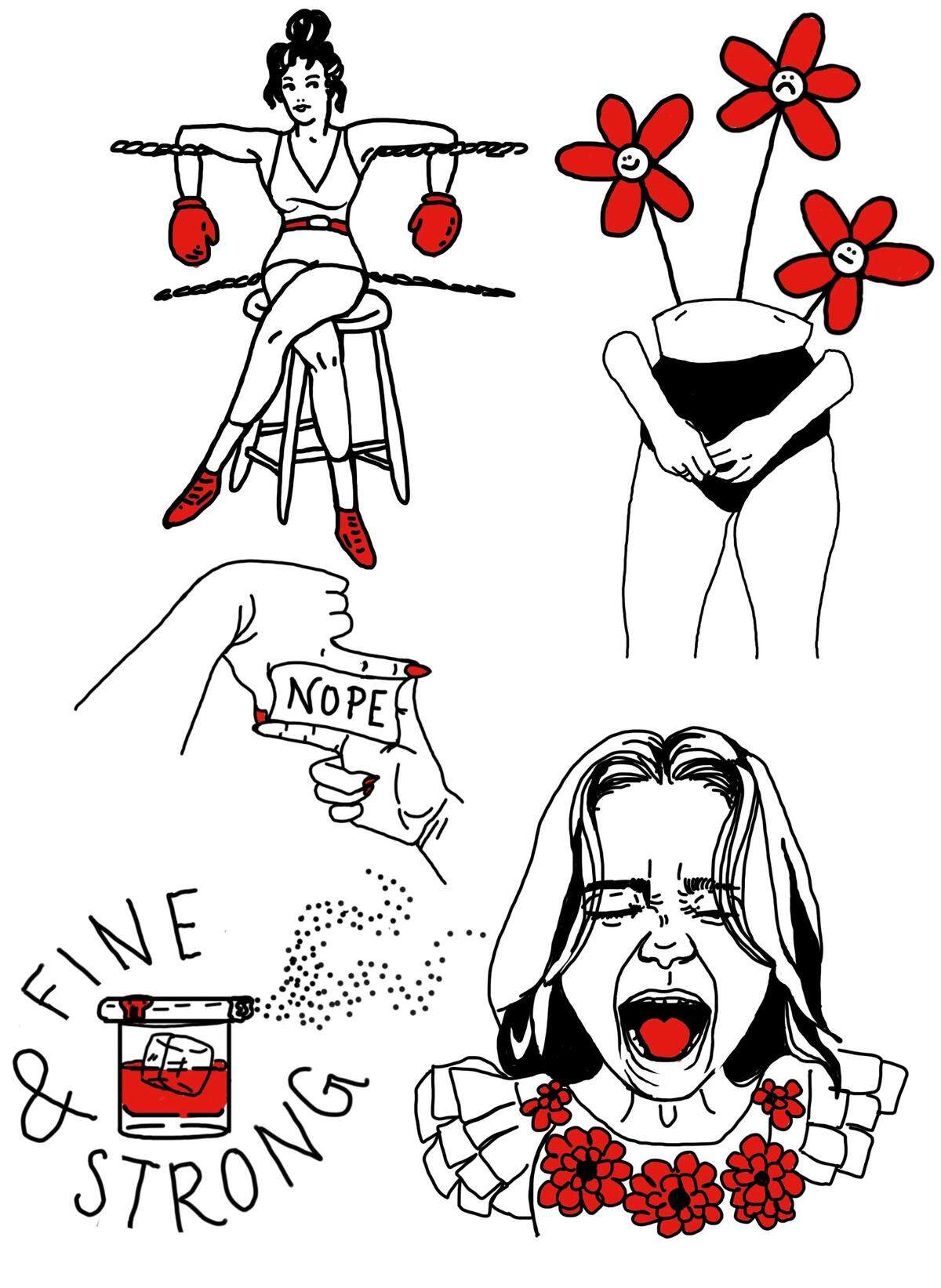 Channelle Charest created this set of tattoo flash art for the Still Not Asking For It event last month.