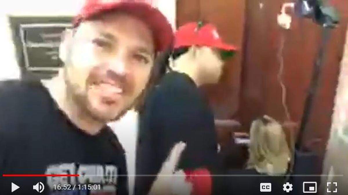 Ben Bergquam of Fresno was recording Marjorie Taylor Greene in 2019 when she called out Rep. Alexandria Ocasio-Cortez and others in a visit to the U.S. Capitol. Greene is seen calling through the mail slot of Ocasio-Cortez’s congressional office.