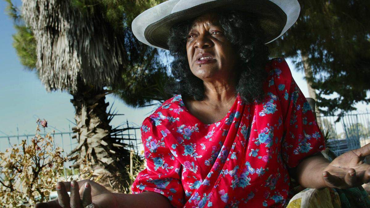 Barbara Hunt sits at her mother’s house in Fresno, CA. relating the problem encountered after she registered for two separate school district elections. Hunt, who had been told she could register for two but would have to choose one if she happened to win both school board elections, was later informed that vying for two different seats was not permitted. Photographed on Wednesday, Sept. 22, 2004 in Fresno, CA.  (Eric Paul Zamora-Fresno Bee)
