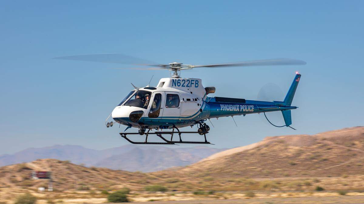 The city of Fresno approved a 10-year lease-purchase deal for a new Airbus H125 police helicopter, similar to this one flown by the Phoenix Police Department. When it is delivered in 2025, it will replace one of the two aging EC120 helicopters in the Fresno Police Department fleet.
