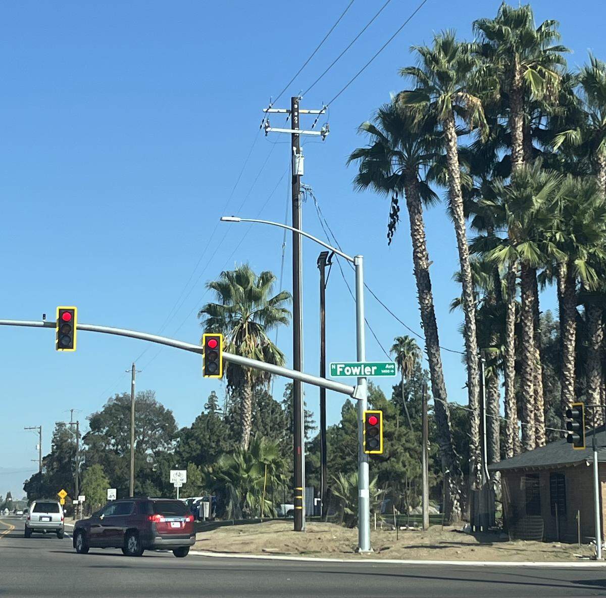 The new traffic lights at Fowler and Olive avenues in southeast Fresno were activated on Oct. 1 after years of planning.