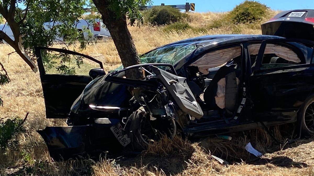 A 12-year-old suffered major injuries Sunday, July 10, 2022, when a Honda sedan swerved off the transition to eastbound Highway 180 from southbound Highway 99 near downtown Fresno.