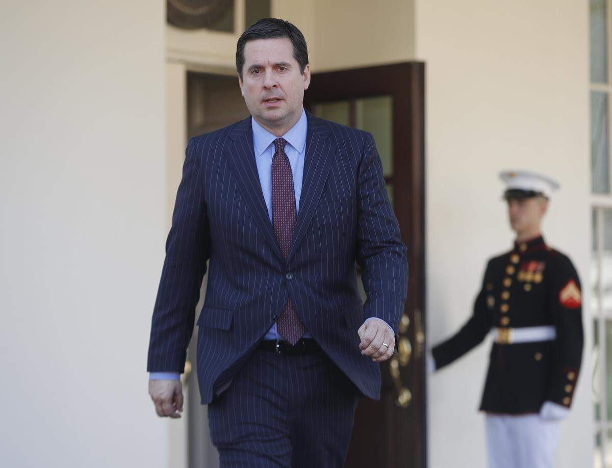 House Intelligence Committee Chairman Rep. Devin Nunes, R-Tulare, exits the White House in 2017.