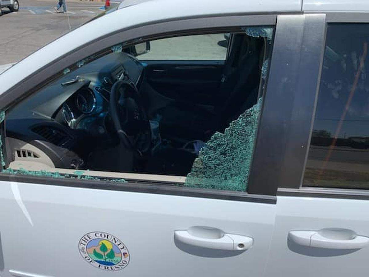 Fresno County Sheriff’s deputies said they had to smash the window of a stolen county van to arrest a woman who led officers on a chase Friday, June 25, 2021.
