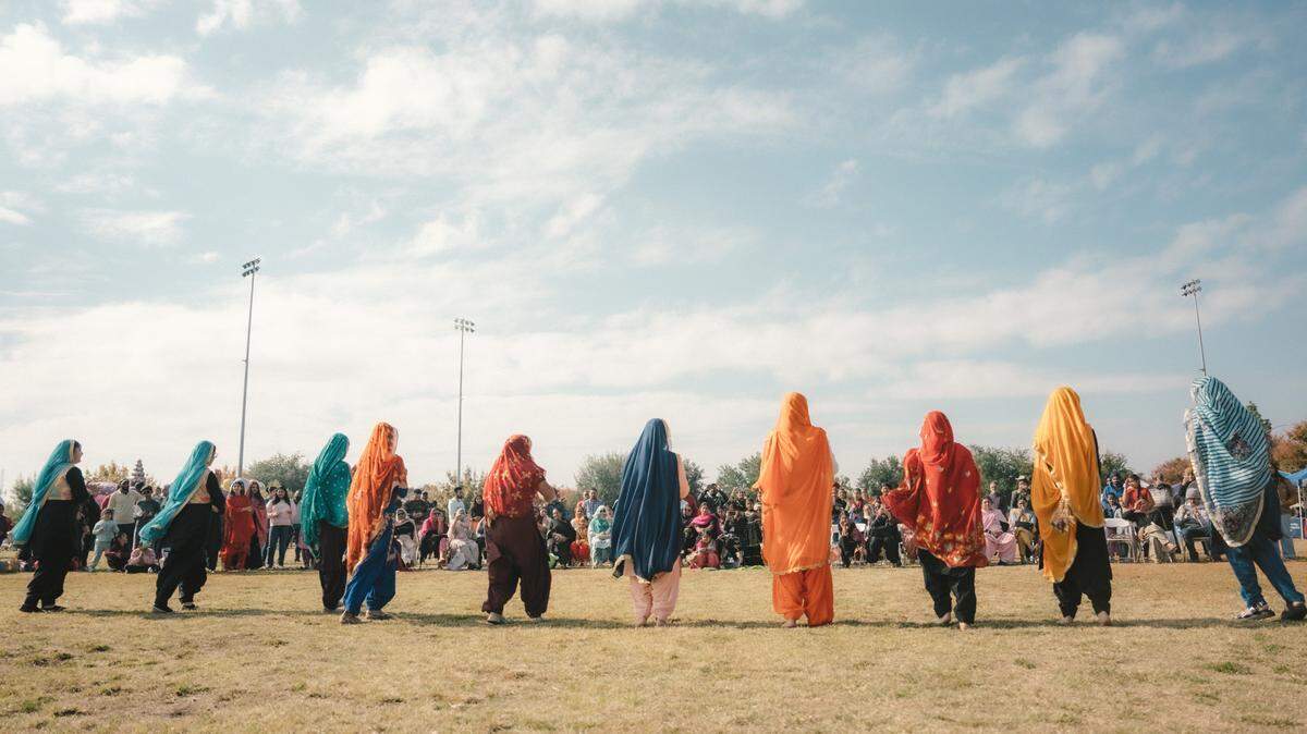 Youth from Fresno’s Punjabi Sikh community perform a traditional dance at a May, 2023, event organized by the Jakara Movement at Jaswant Singh Khalra Park in Fresno. The park is named after a Sikh human rights activist.