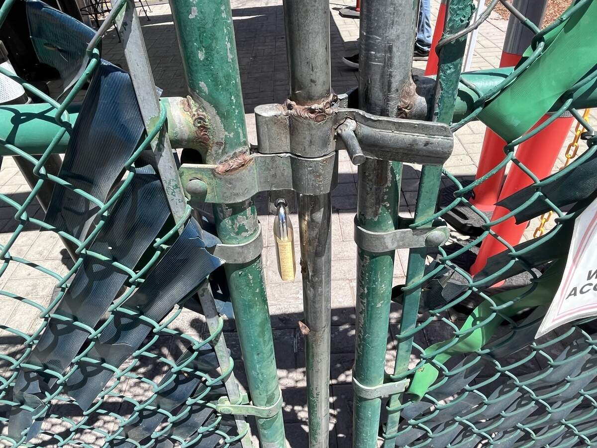 A new lock at the Granite Park Sports Complex on June 30, 2026.