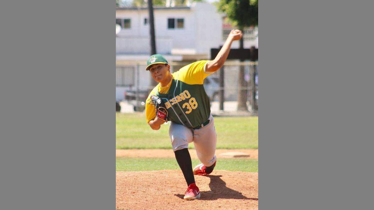 Former Immanuel High and Fresno City College pitcher JJ Sanchez died in a car crash in Bakersfield on Monday, Dec. 20, 2021.