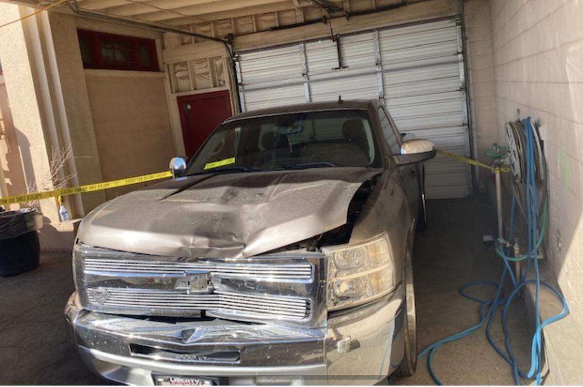 This truck is suspected of being involved in a hit-and-run incident in which a woman was seriously injured Saturday, July 3, 2021, in Selma, California.