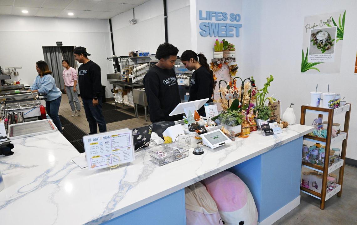 Sophea and David Thach have their children helping at the family’s new Sweet Ppang. Photographed Tuesday, Nov. 12, 2024 in Fresno.