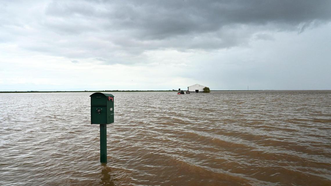 Boswell holds flood water off some Tulare Lake bed ground while planting tomatoes