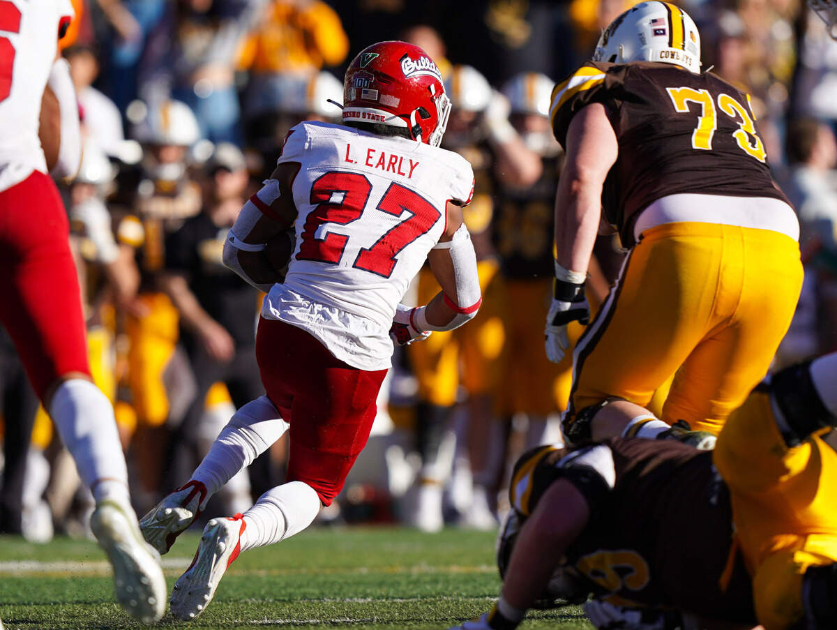 Oct 16, 2021; Laramie, WY, USA; Fresno State Bulldogs defensive back LJ Early (27) against the Wyoming Cowboys at War Memorial Stadium. Mandatory Credit: Troy Babbitt-UW Media-Athletics