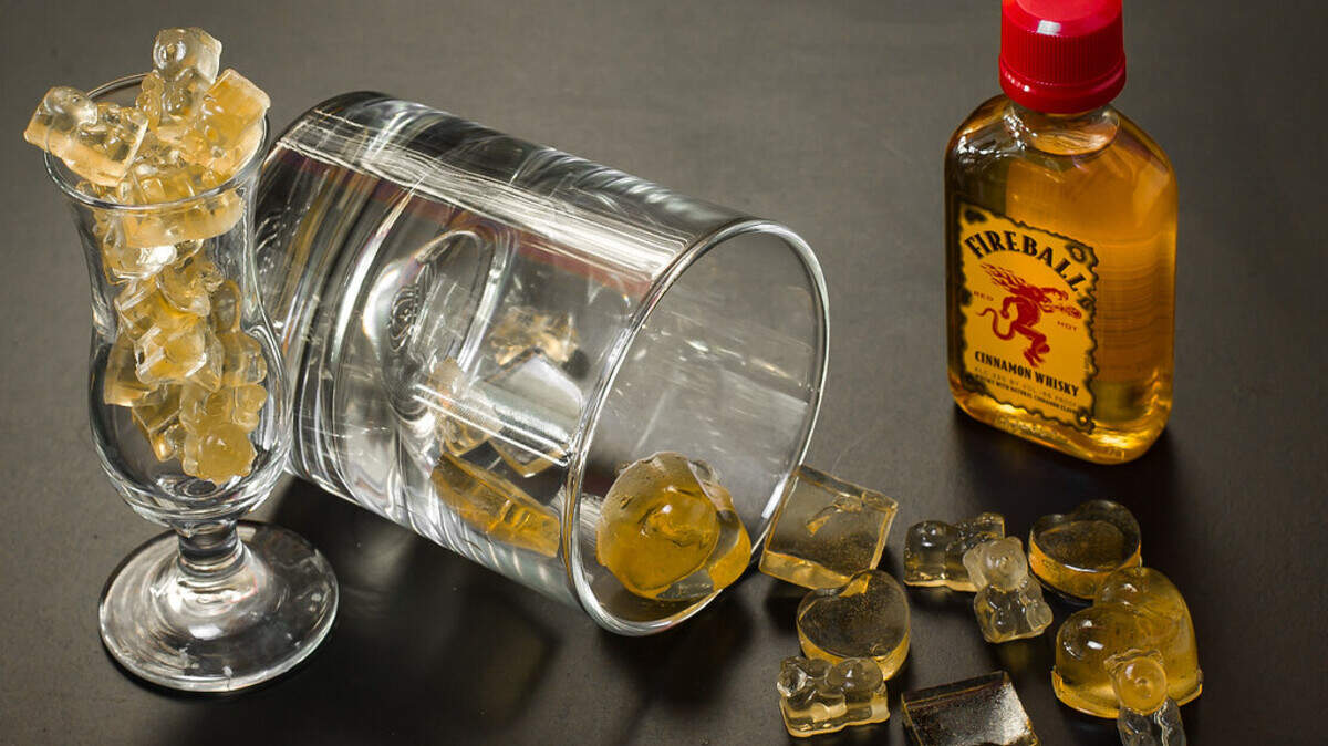Cinnamon whiskey flavored gummy bears from The Candyman's Corner