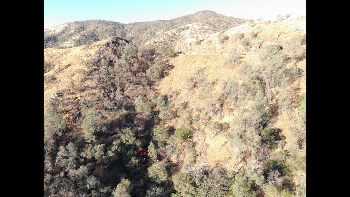 The Fresno County Sheriff’s Office released photos of the crash site where missing Selma woman Jolissa Fuentes was found Monday, Oct. 10, 2022, at a site where a car she was in crashed down a hill.