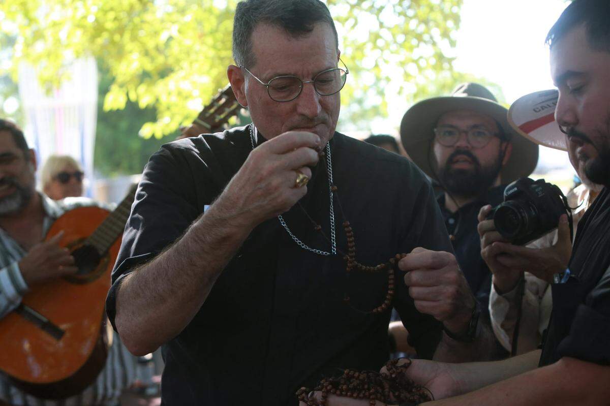 Fresno Diocese Bishop Joseph V. Brennan not only gave the United Farm Worker leaders and marchers his blessing as they stopped in Fresno on Thursday (Aug. 11) on their pilgrimage to Sacramento, but he also had a message to Gov. Gavin Newsom: “sign this legislation.”&nbsp;