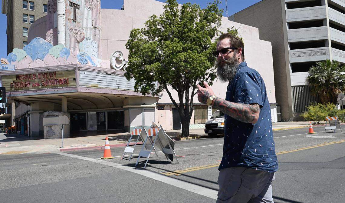 Ian Cookson, co-owner of Libelula, says the impact road closures for high speed rail construction around his cafe could devastate his business, photographed Monday, April 20, 2026 in downtown Fresno.