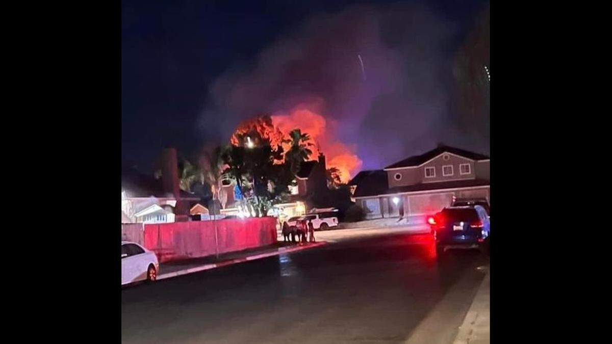A home was destroyed and three others damaged in Los Banos on Monday, July 3, 2023, in a fire police said appeared to be set by illegal fireworks.