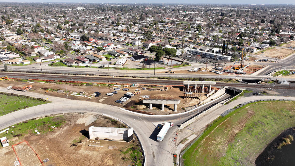 High-speed rail work permanently closes two road sections in the Fresno area
