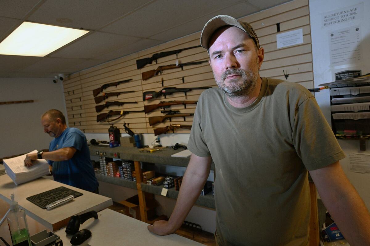 After five years in business, Ryan Farrell is closing his South Gate Firearm Supply shop on the last day of this month, citing high costs of doing business due to new state laws for selling firearms. Photographed Tuesday, Aug. 20, 2024 in Yosemite Lakes Park near Coarsegold, CA.