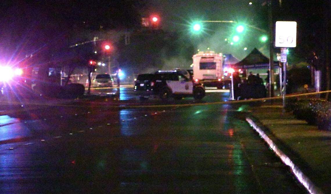 A man exchanged gunfire with two Fresno Police officers on Saturday evening in northwest Fresno and ended up dead. One of the officers was struck in his bullet proof vest but appeared to be OK.