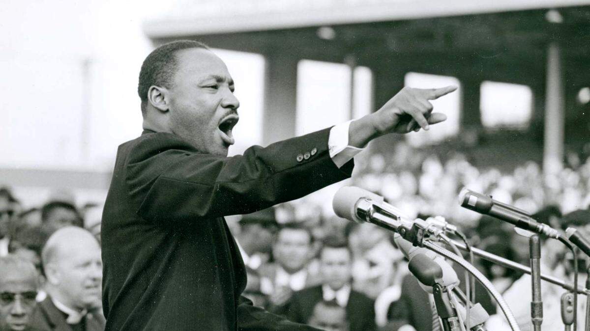 Dr. Martin Luther King Jr. during a speech.