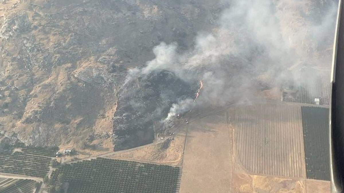 Cal Fire plane captures image of the American Fire burning at 15 acres near Orange Cove on Friday, Aug. 27, 2021.