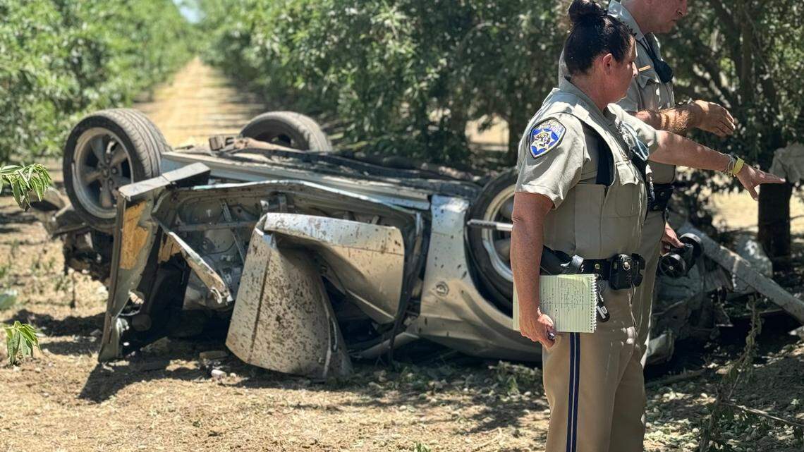 A man was killed in a rollover crash in Fresno County at West Shaw, near Chateau Fresno on Thursday, June 6, 2024.