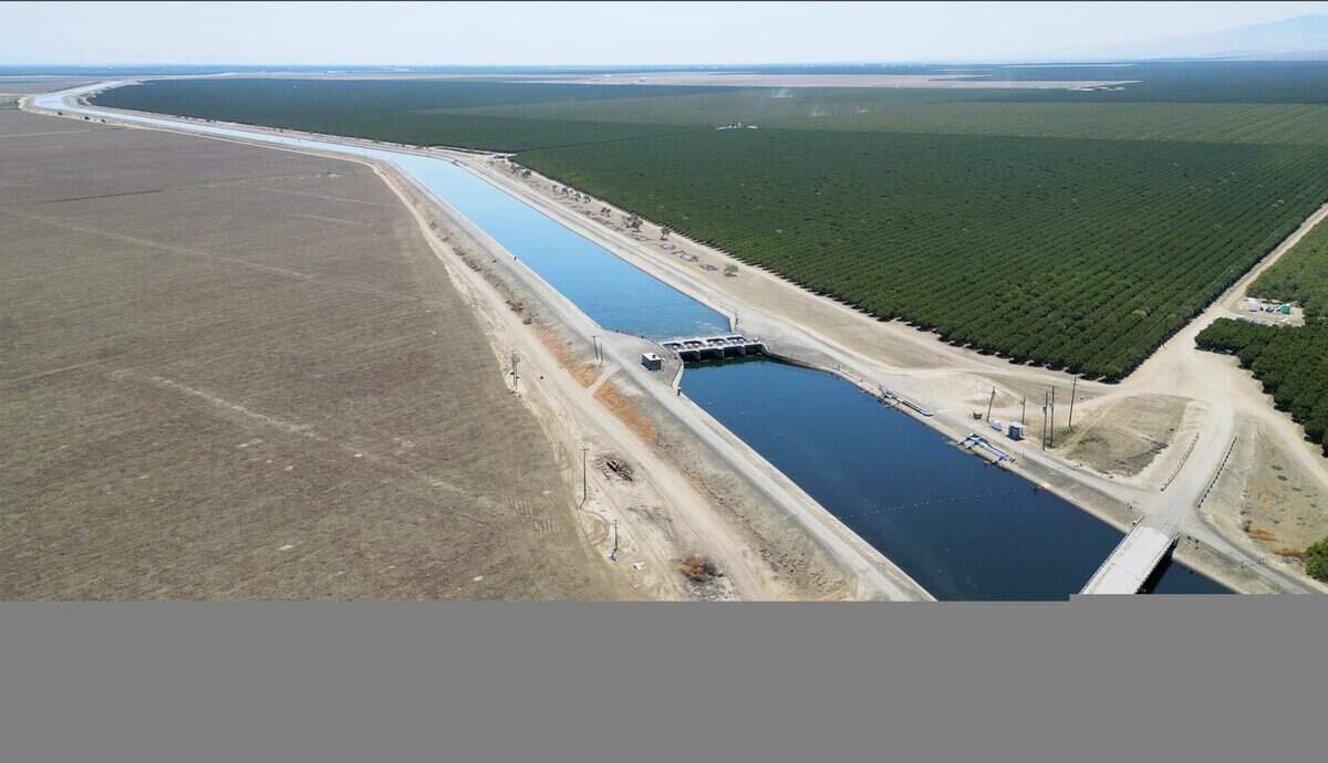 A check gate seen along the California's Aqueduct north of Three Rocks Monday, Aug. 11, 2025.