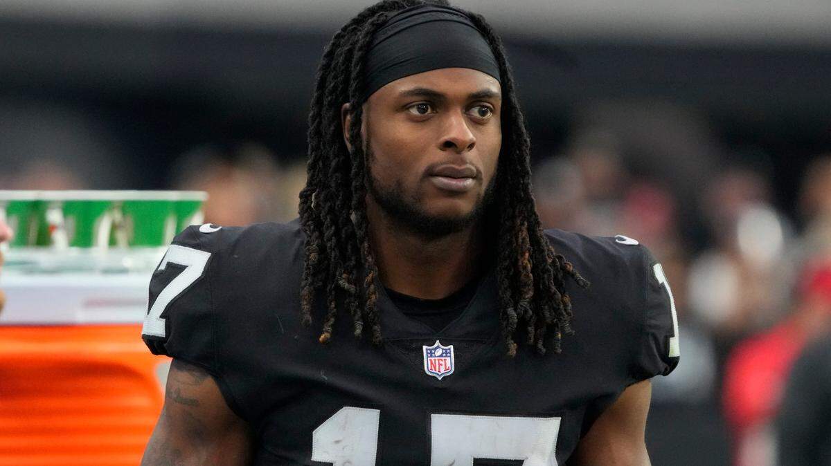 Las Vegas Raiders wide receiver Davante Adams leaves the field after an NFL football game against the Houston Texans, Sunday, Oct 23, 2022, in Las Vegas.