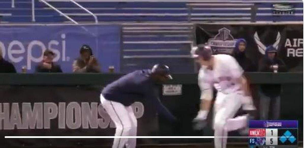 Fresno State ‘s McCarthy Tatum hit a grand slam in the seventh that helped speed up the Bulldogs 11-1 win against UNLV in the Mountain West Touranment. The game ended after seven inning because of the conference’s 10-run mercy rule.