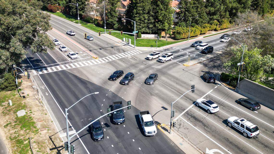 The three-way intersection at Friant Road and Shepherd Avenue is infamously known as “Friant Roulette” for the number of red light-runners, crashes and occasional fatalities that occur there. The city of Fresno has made it a priority to improve safety at the intersection.