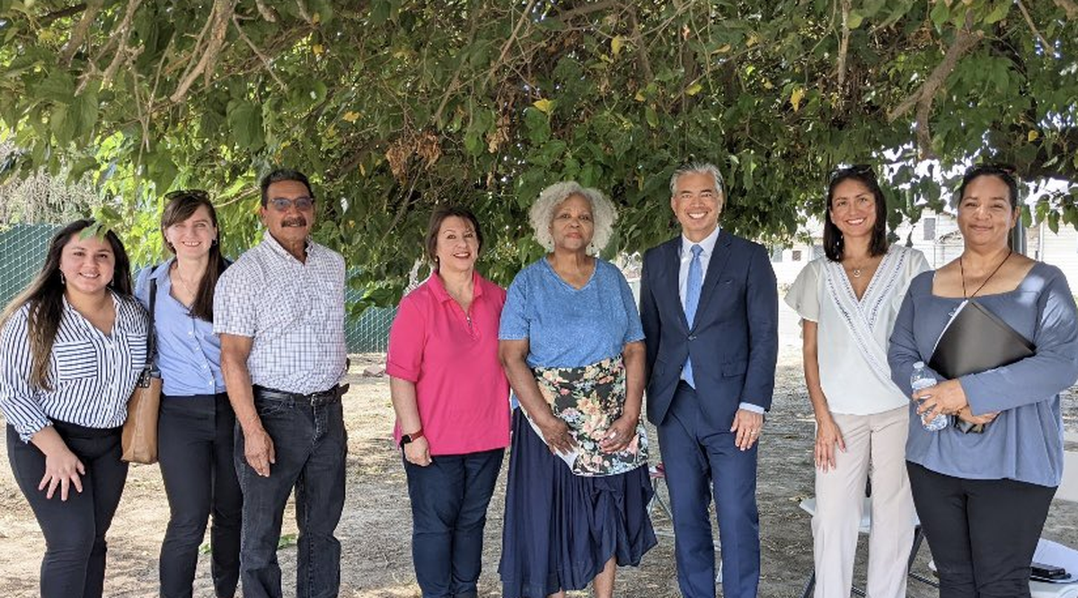 California Attorney General Rob Bonta (third from right) visited Ms. Katie Taylor (fourth from right) on Aug. 6, 2022.