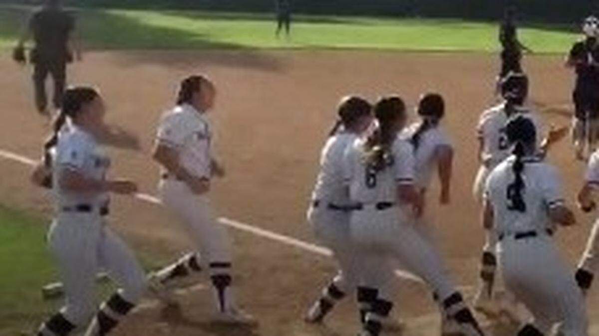 Clovis East celebrates a walk-off win over Bullard in the Central Section Division I quarterfinals on Wednesday, May 20, 2026.