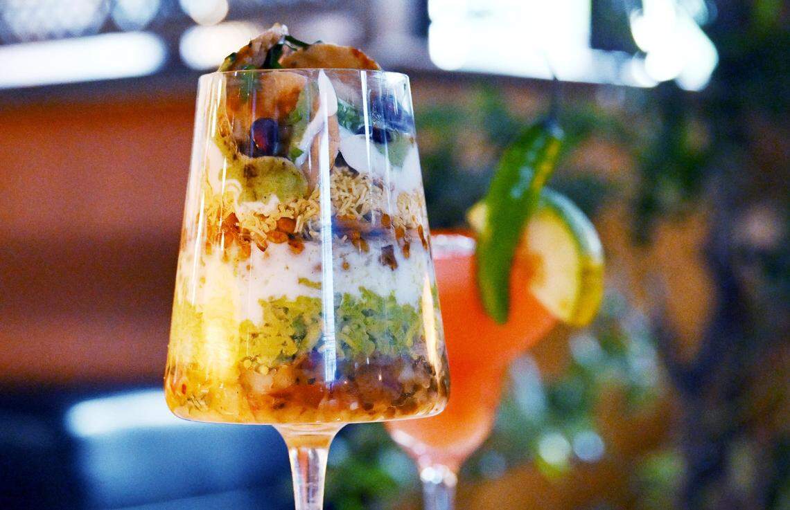 The 7 Layer Chaat is a starter offered at The Yellow Chilli, photographed Wednesday Jan. 7, 2026.