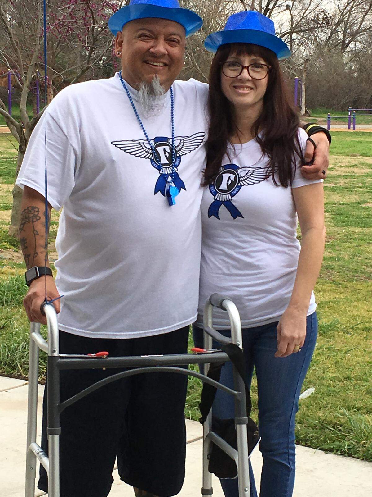 Rob Vasquez and wife Cheryl at the 2018 Walk & Roll fundraiser in Clovis for GBS research and education.
