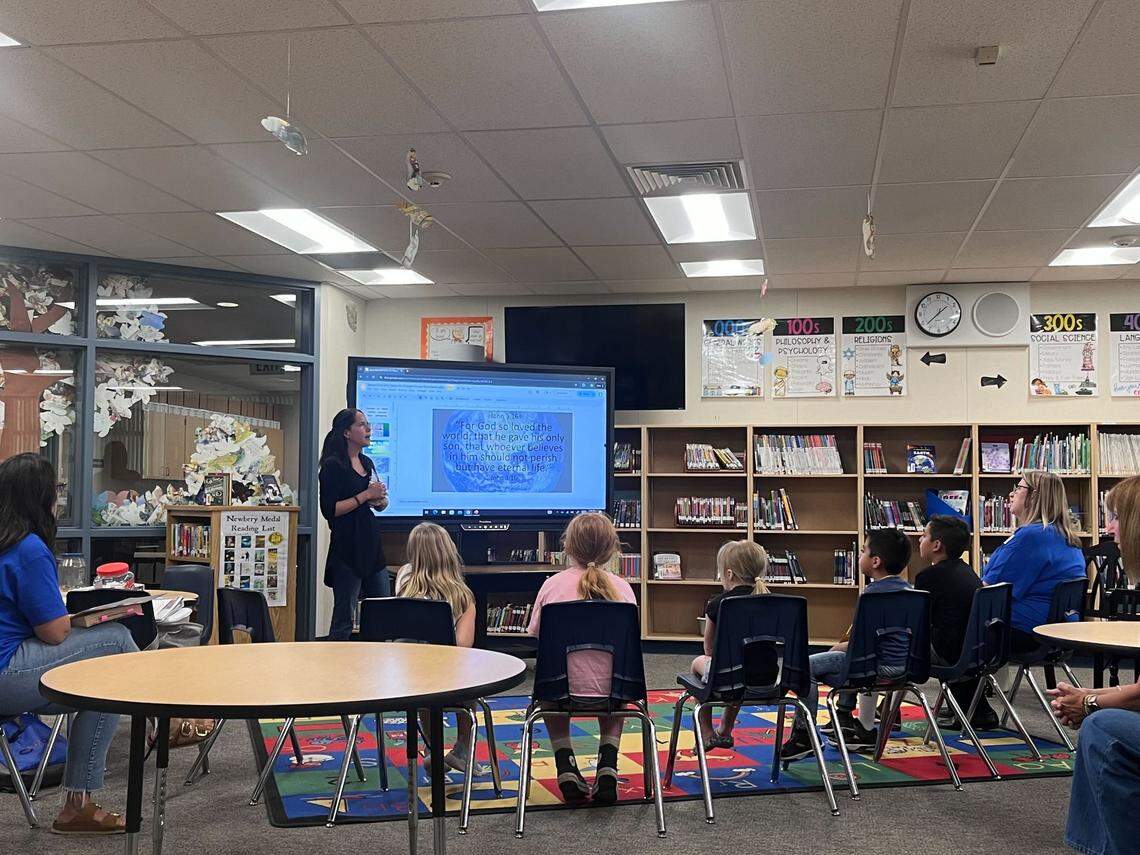 At Starr Elementary, the Good News Club meets in the school’s library on Sept. 17, 2024.