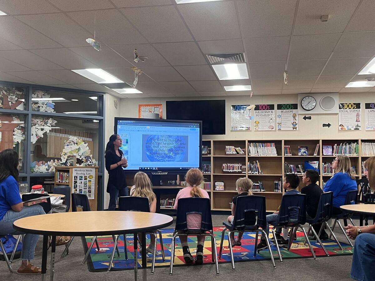 At Starr Elementary, the Good News Club meets in the school’s library on Sept. 17, 2024.
