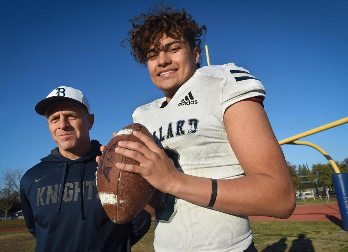 Bullard Knights record-setting QB Roland Russo is the Bee’s Player of the Year, with Bullard coach Don Arax, the Bee’s Coach of the Year.