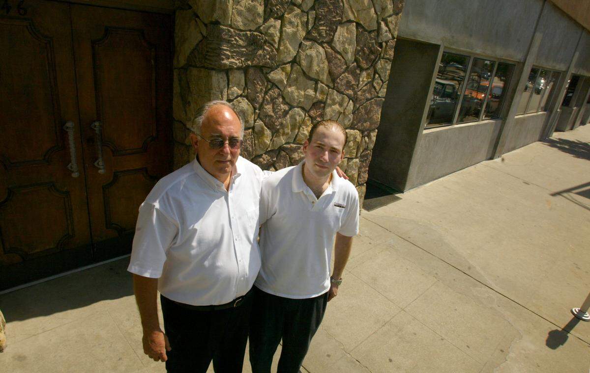Gary and Joe Lanfranco, shown in May 2006, are the father and son owners of the Cosmopolitan Tavern on G and Fresno streets.