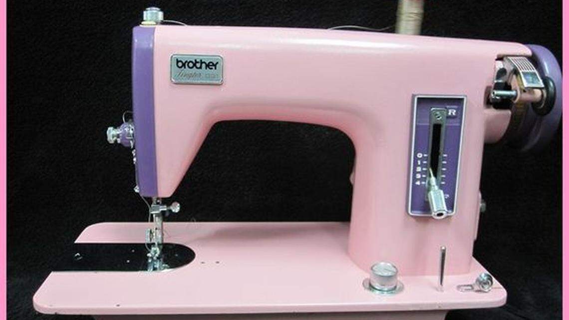 A pink Brothers sewing machine like this one was used by Pauline Sahakian for decades. She won it in a Fresno Bee contest.