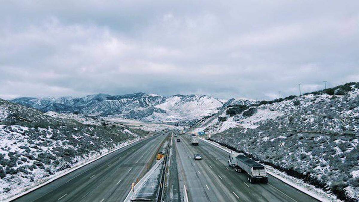 A portion of Highway 58 near Tehachapi was closed Wednesday night because of the snowy conditions.