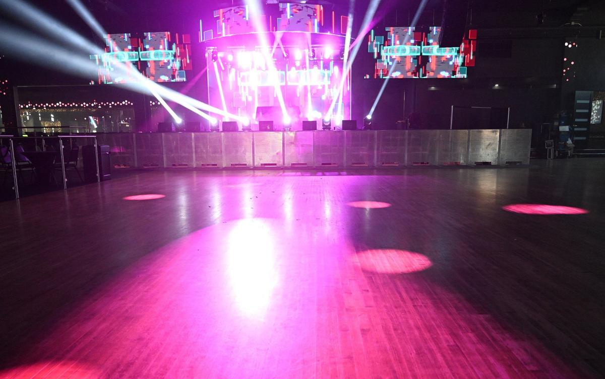 Although modern stage lighting has been added, the Rainbow Ballroom maintains its classic wood dance floor. Photographed Wednesday, July 31, 2024 in downtown Fresno.