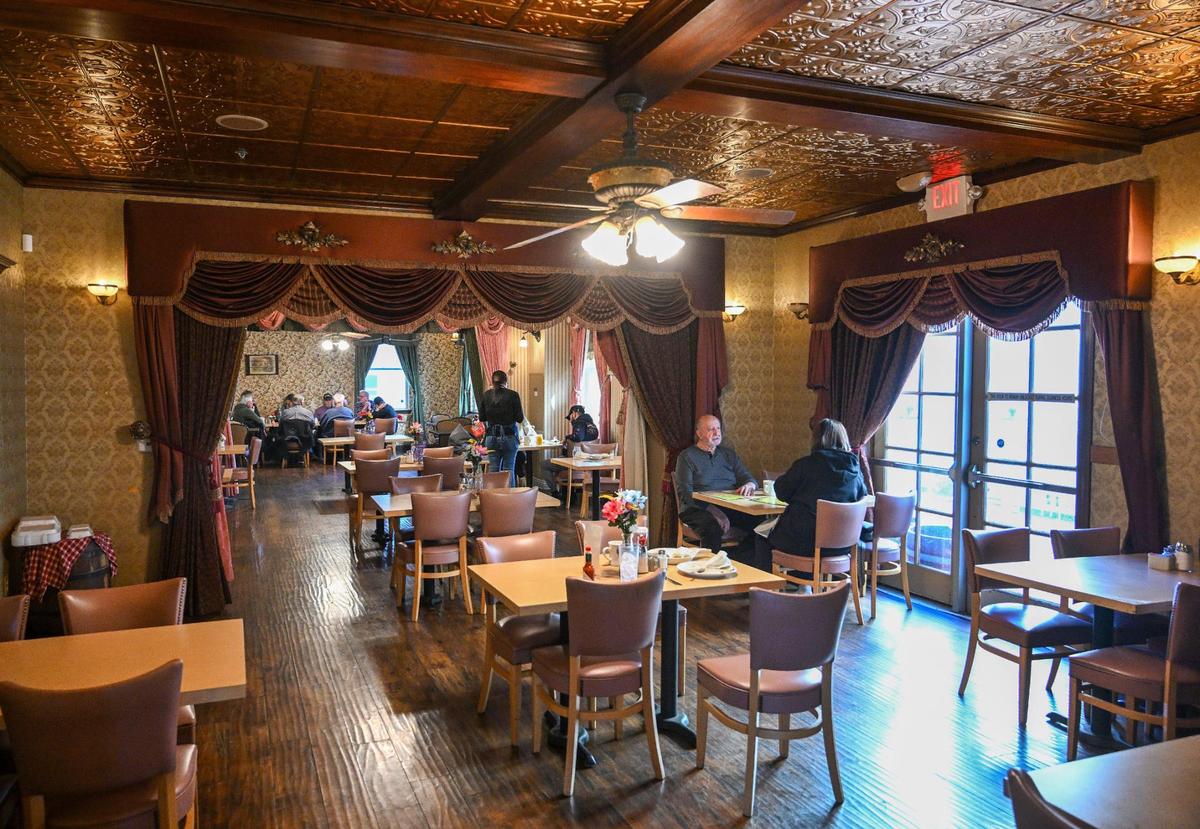 The interior of the historic Hoblitt Hotel gives diners an old western feel for their breakfast and lunch experiences at Jeb’s Blueberry Hill in Old Town Clovis.