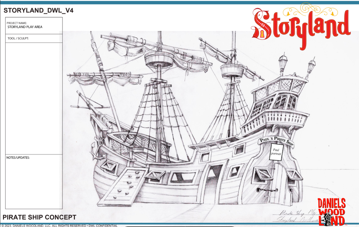 Pirate ship render, the pirate ship is one of the new play areas coming to Storyland on July 1.