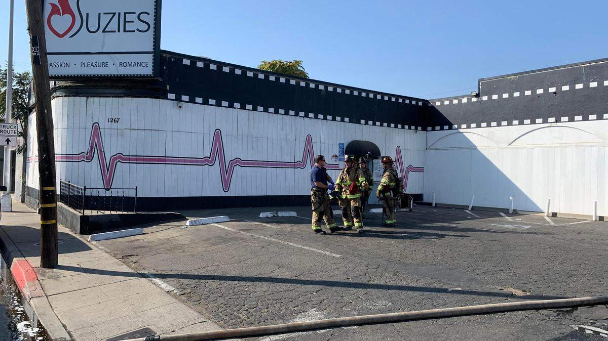 A fire that started about 10 a.m. in the 1200 block of North Blackstone Avenue damaged Suzies adult store on Monday, Oct. 19, 2020.