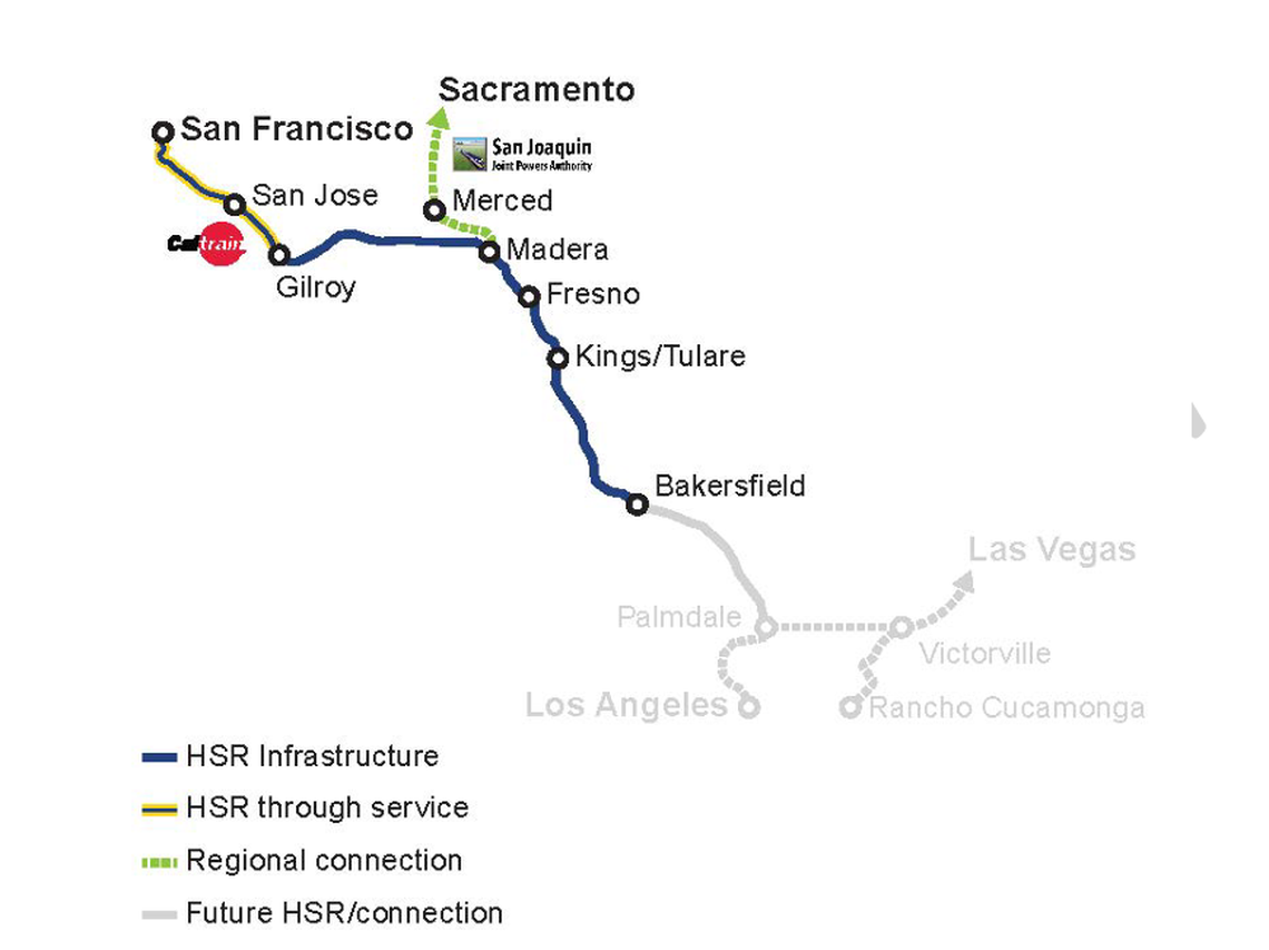 The Gilroy-to-Bakersfield high-speed rail scenario, with no Merced extension, produces a cost-recovery ratio of between 163.61% and 257.39%, according to a new report from the California High-Speed Rail Authority.