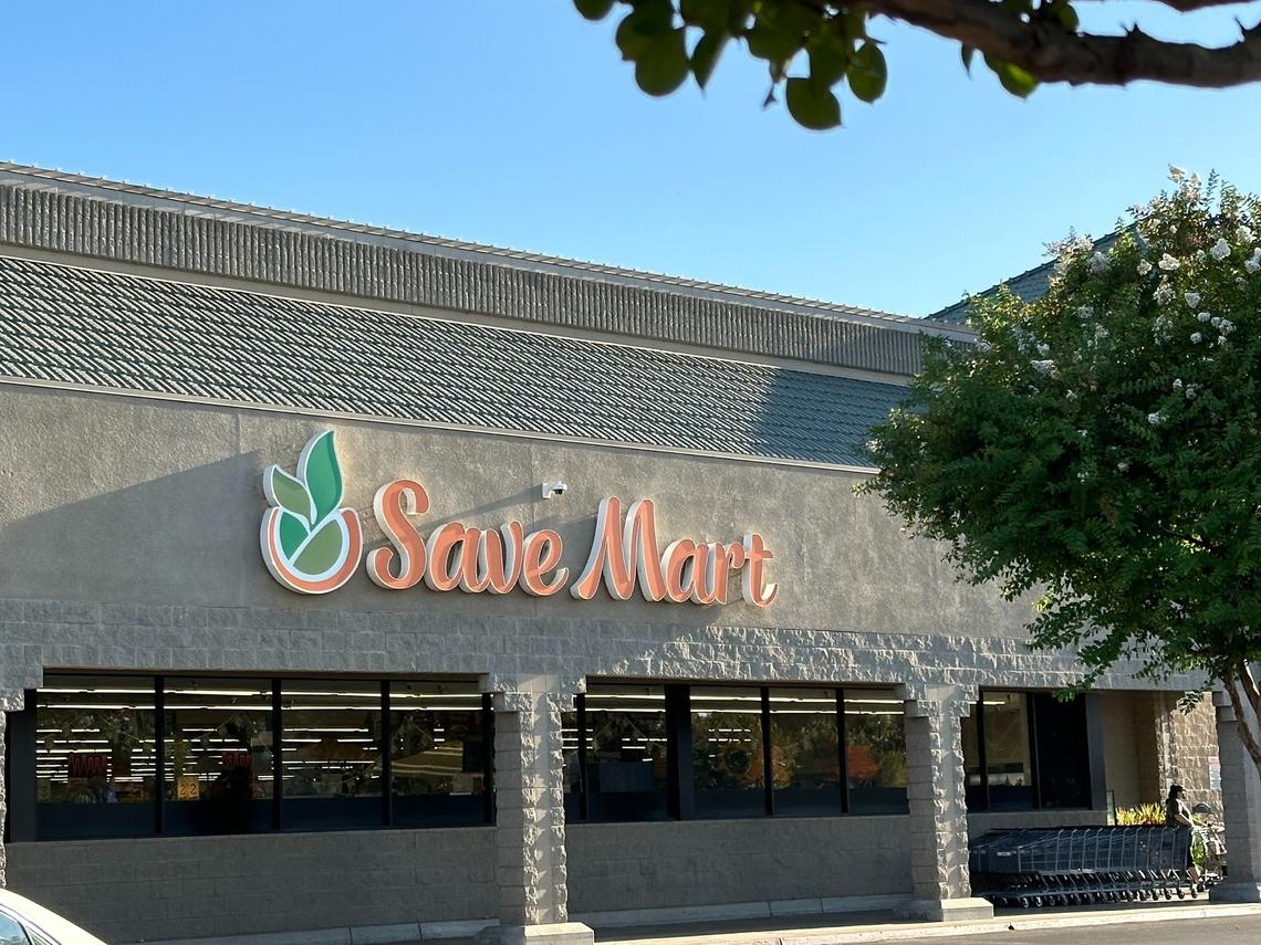 The front of Save Mart grocery in Fresno is seen on Monday Aug. 19, 2024.